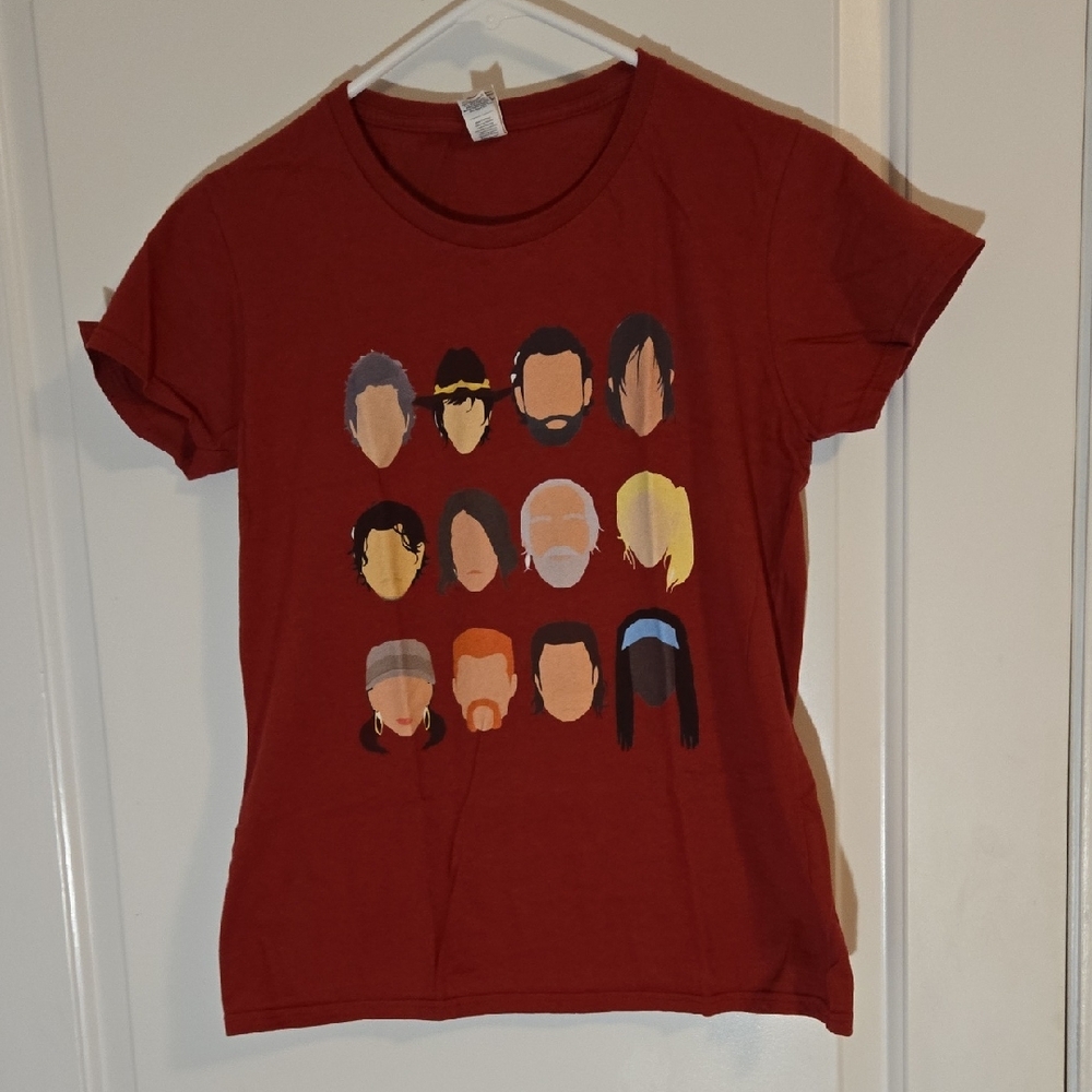 The Walking Dead Anvil Red Ring Spun T-Shirt Kids Size Medium